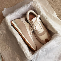 2021 autumn style Agan shoes women superfire genuine leather collage warf shoes thick bottom casual dadage shoes small crowdboarder shoes single shoes