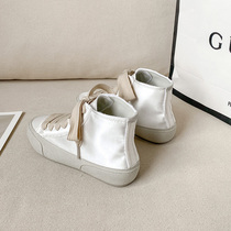 High Help Small White Shoes Women Ins Tide Board Shoes Sports Casual Shoes 100 Hitch Satin Small Crowdshoe 2022 Spring New