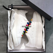 Small White Shoes Woman 2022 Spring New Pine Cake Rainbow Thick Bottom 100 Hitch Heightening Sports Casual Shoes Genuine Leather