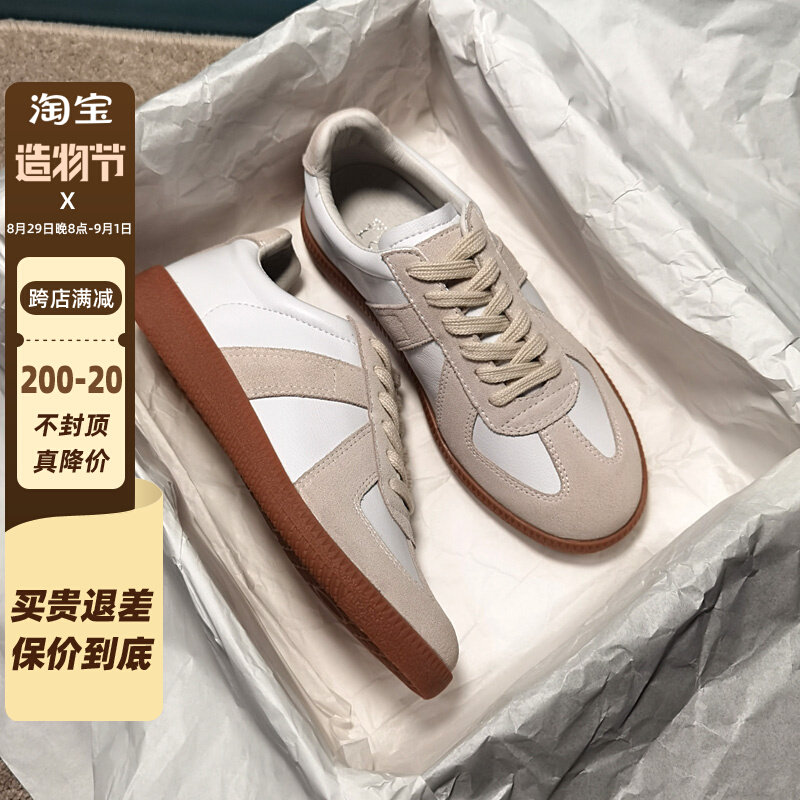 Genuine leather retro Detraining shoes women Summer 2022 new breathable casual shoes 100 hitch low help frosted calf leather Agan shoes