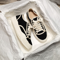 Black Sail Cloth Shoes Women Summer Breathable Dissolution Shoes ins Chains Chaulets with small aromas of heightening thick bottom small whiteboard shoes Biscuit Shoes