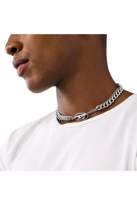 Italian Denim Fashion Brand/Ds Diesel Couple Style Twisted Heavy-Duty Cuban Necklace