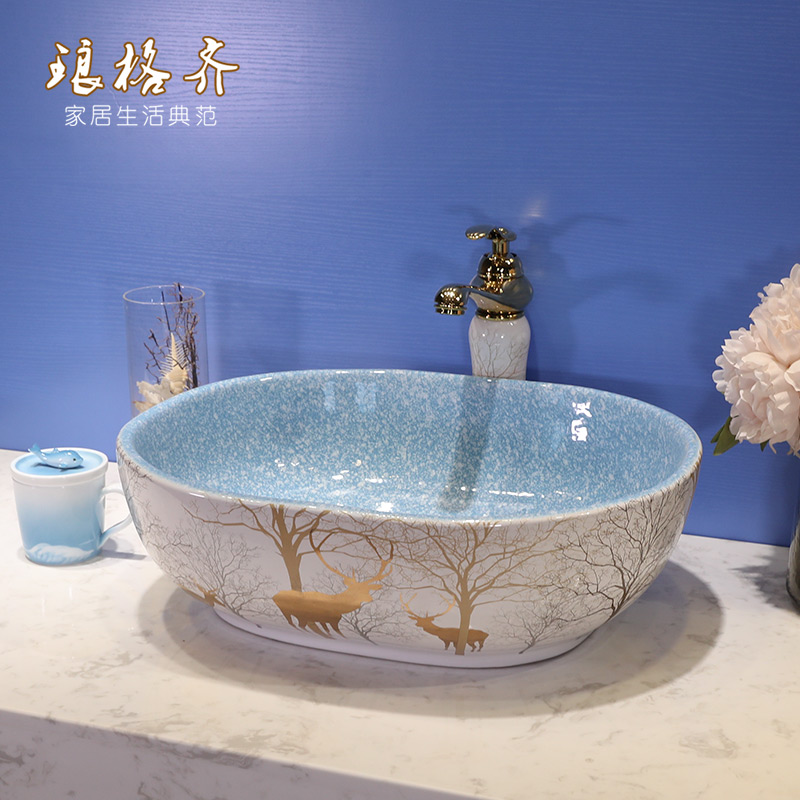 European washbasin Ceramic table basin Washbasin Art washbasin Washbasin Powder room table washbasin Household
