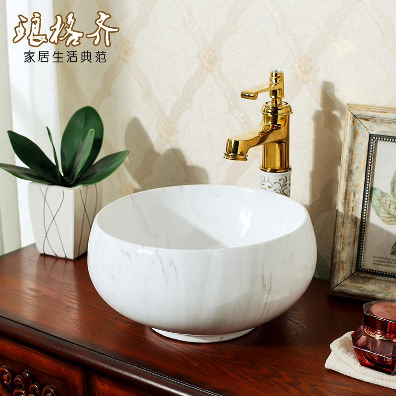 Ostyle Terrace Washbasin Ceramic Marble Washbasin Makeup room Pelvis Art Basin Home Wash Terrace Basin