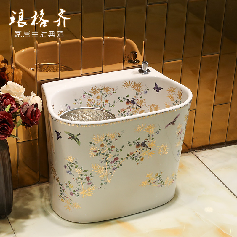 Ceramic washing mop pool Floor basin Mop pool Mop basin Balcony pool Mop pool Household powder room Floor-to-ceiling