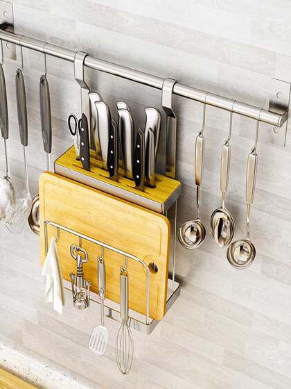 Kitchen 2024 new knife rack storage rack knife storage rack cutting board rack integrated kitchen knife rack wall-mounted kitchen knife rack