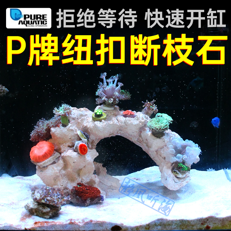 P Brand Finished Landscaping Stone, Bacteria Cultivation Stone for Marine Aquariums and Coral Tanks, Algae-Free Button Coral Base, Broken Branch Base, Button Coral Base