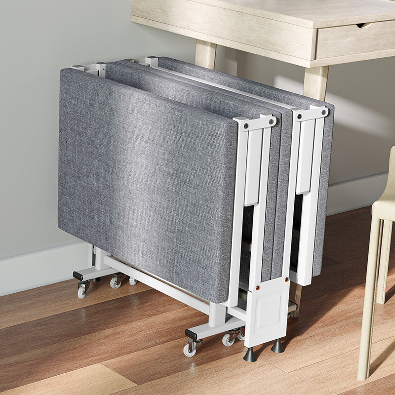 Office folding bed lunch break single bed portable four-fold nap artifact household simple hard board hospital escort bed