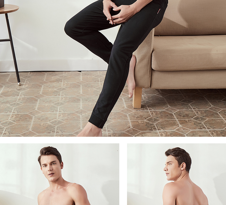 Mùa xuân, mùa thu và mùa đông, quần pyjama nam dày, quần dài, cotton, quần nhà, cotton lỏng, chân, tập thể dục buổi sáng, mặc giản dị, mặc bộ mặc nhà đẹp