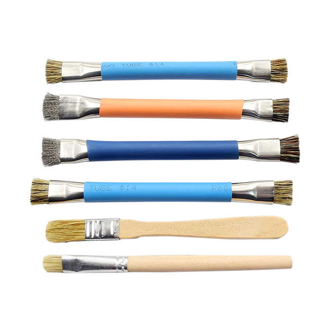 Double-ended repair pad hard-bristle brush