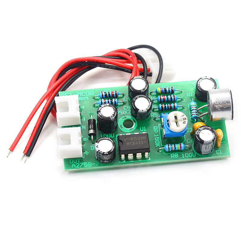 Microphone Pickup Module/Noise Reduction Sound Collector Microphone Amplifier High-Sensitivity Preamplifier Finished Board