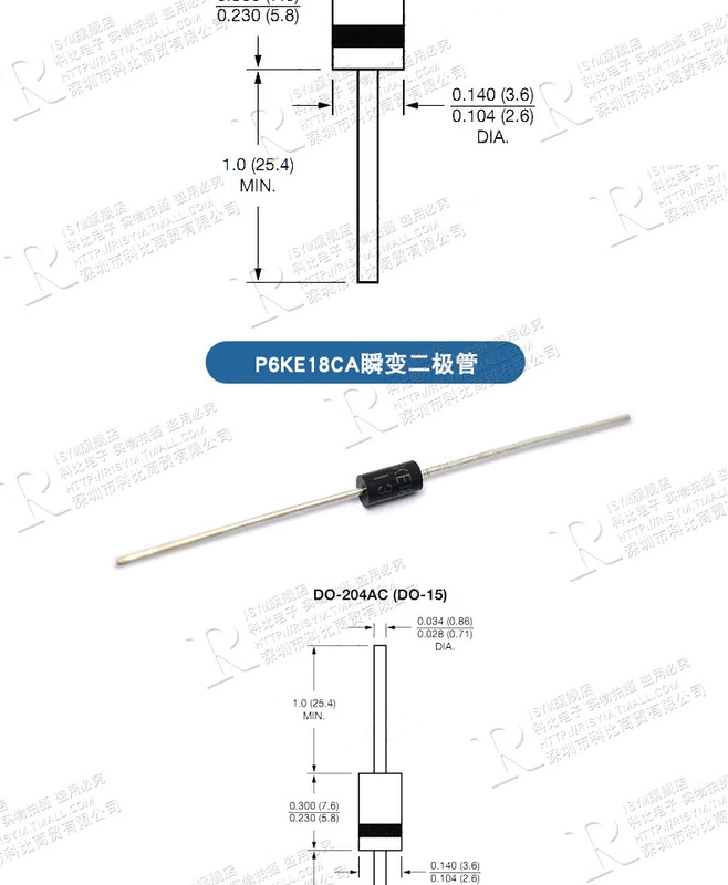 P6KE30A Diode nhất thời P6KE15A/18CA/350A/22CA Ức chế điện áp tức thời TVS một chiều diot 9202