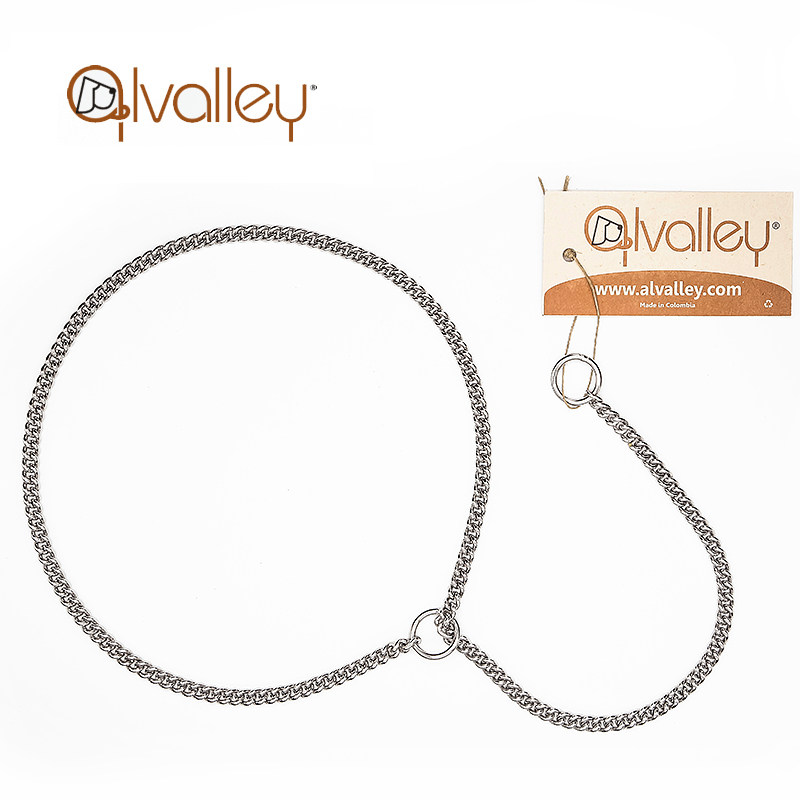 American ALVALLEY dog chain metal P chain collarbone chain collar dog traction rope small, medium and large dog stainless steel