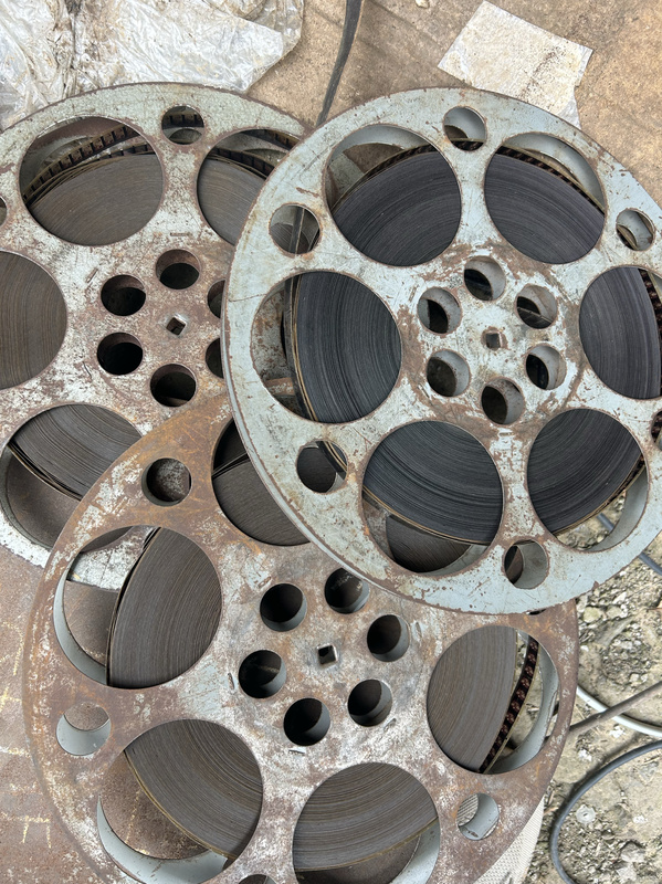 16mm Film Reel, Loose Film, Red Film, Not a Complete Film, Projection Film, Loose Film, Metal Clip with Film