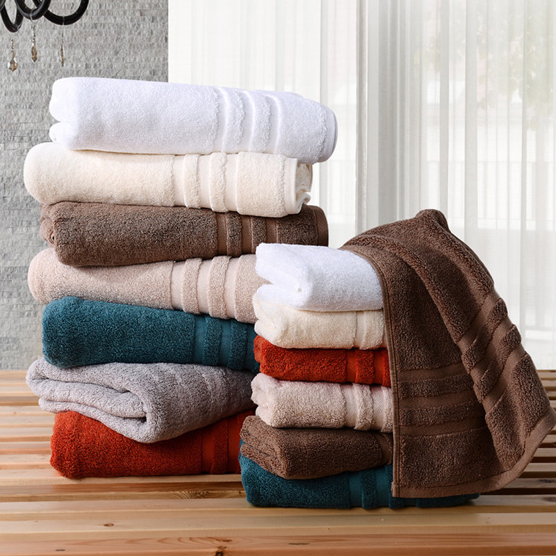 Bath towel Pure cotton does not fade Adult cotton bath towel absorbent beach towel Soft children's baby Hotel special price
