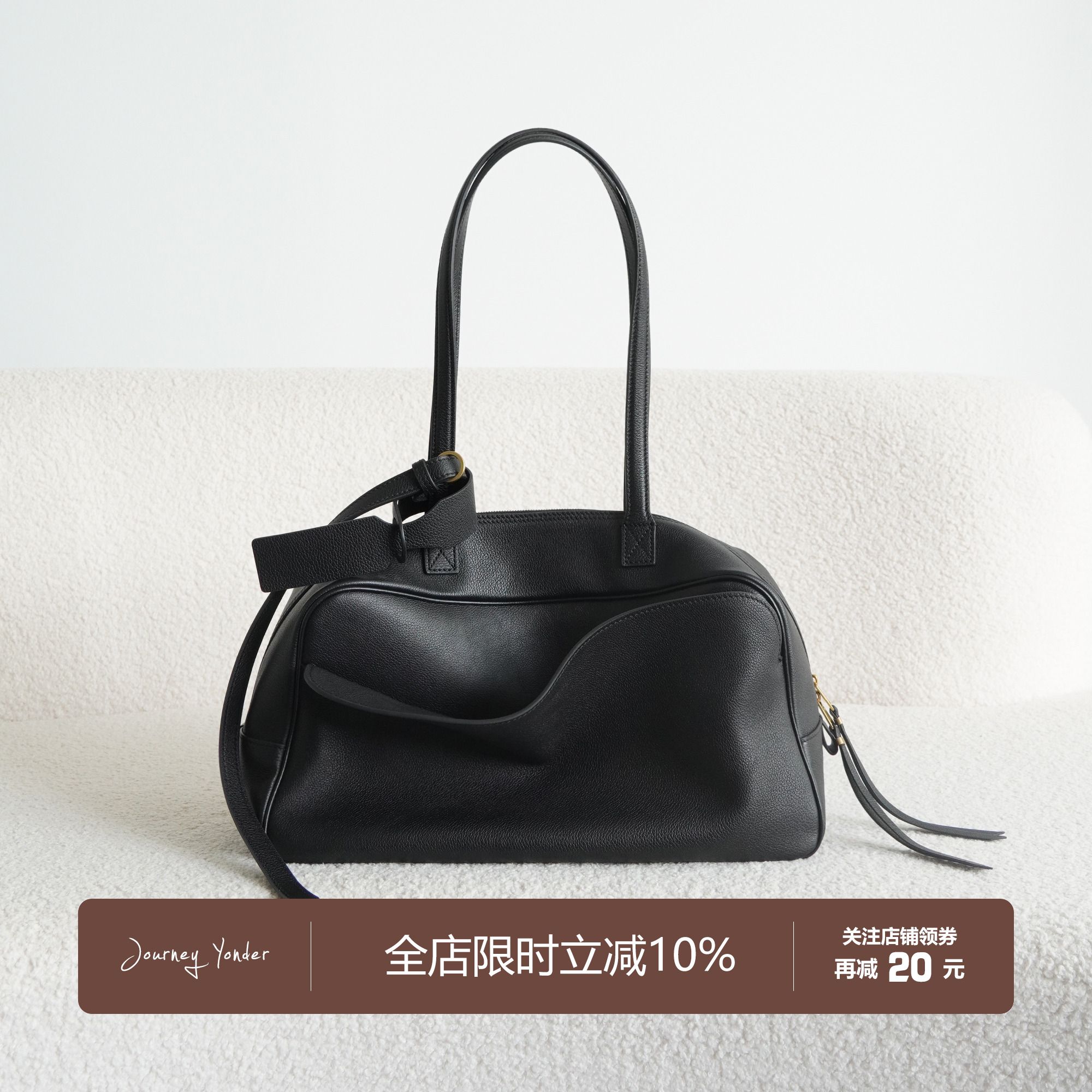 Zhu Nini JourneyY 輸入レザー キャリー ボウリングバッグ 大容量 脇下バッグ ショルダー ハンドバッグ