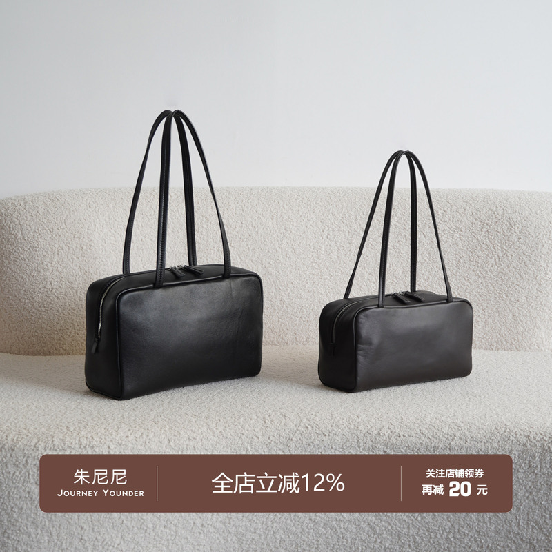 Junini Journeyy Tr-Astra Mini Bowling Bag Imported Sheepskin Shoulder Bag Underarm Bag for Women