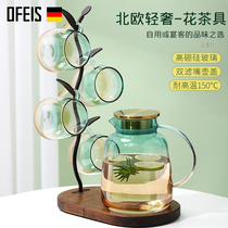 Ofiss High Temperature Resistant Glass Cold Water Pot Home High Face Value Gradient Color Cool Water Pot Suit Electric Pottery Stove Heating