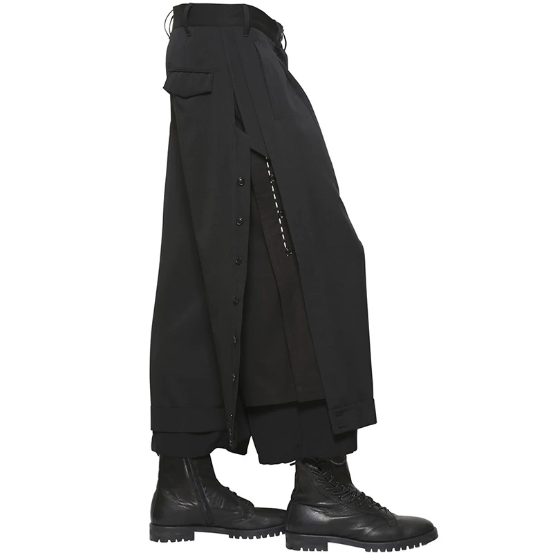 Персонаж YOJI OOAK Leisure Cropped Pants Essence Walda Nine Wide Pants Dark Pants