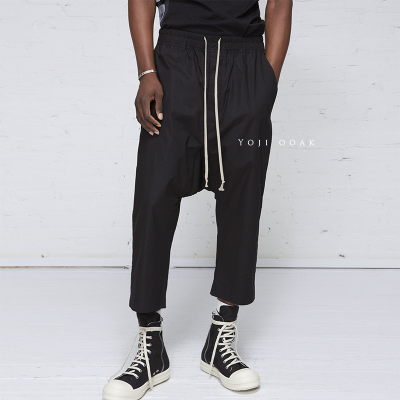 YOJI OOAK cổ điển bảy điểm cotton rút dây thon quần giản dị chân đen quần Wang Sicong quần áo nam