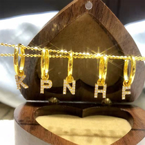 18K Rose Gold Gold B Letters Diamonds Earrings Earrings Earrings Earrings Earrings Earrings Earrings Gold Color Gold AU750 Real Drill Light Lavish
