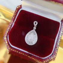18K Platinum Natural Diamond Full Drill Water Drop Pendant Necklace Collarbone Chain Female Group Inlaid 60 T Square Fashion 100 Hitch