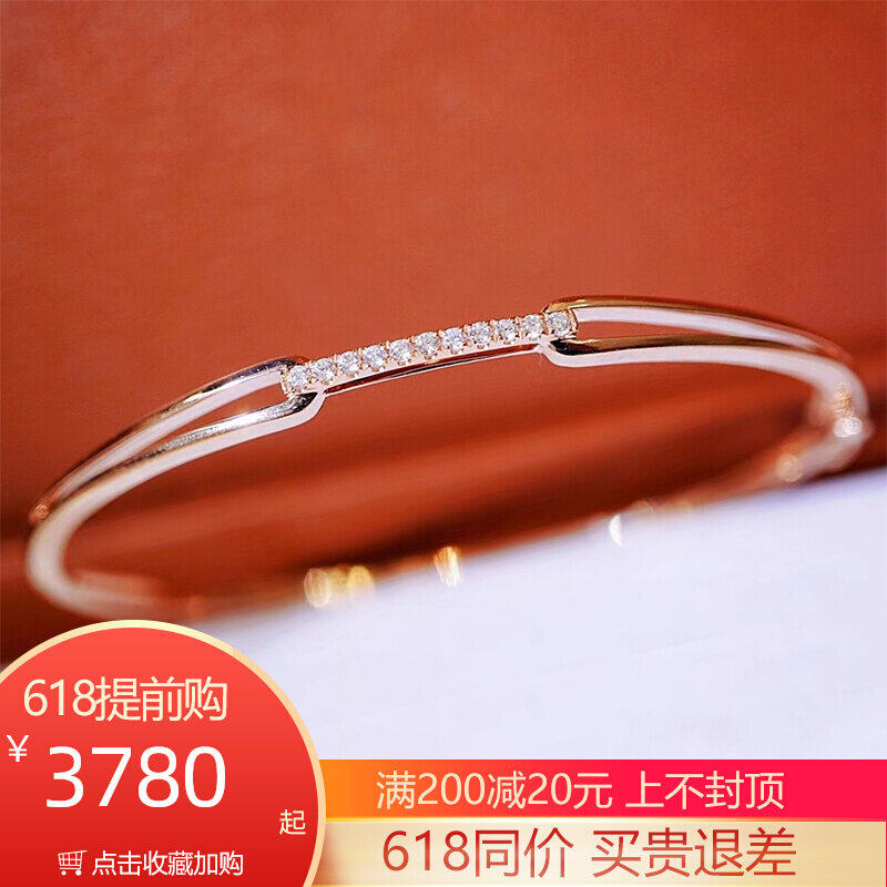 18K rose gold diamond bracelet female real diamond hand decorated platoon drill group inlaid with little fresher minimalist fashion 100 matching certificate