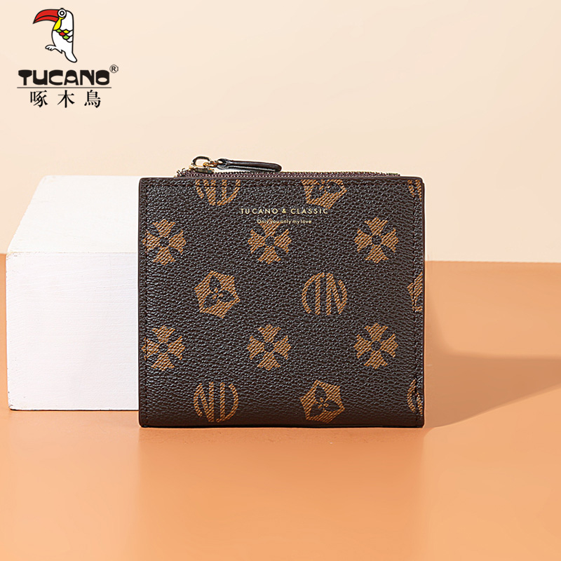 Woodpecker wallet Women's short section 2022 new old flower multifunction small Jane about zero wallet women's fashion card bag woman