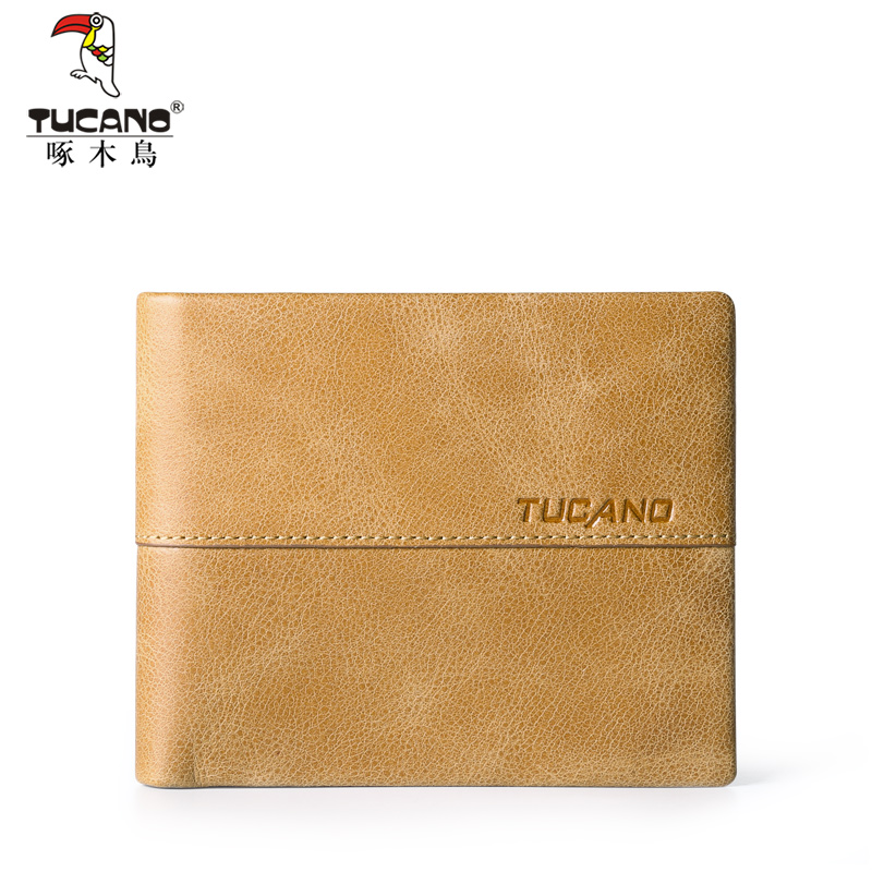 Woodpecker Male Wallet Short head layer cow leather money clip men's leather clips Young students cross the business wallet trend
