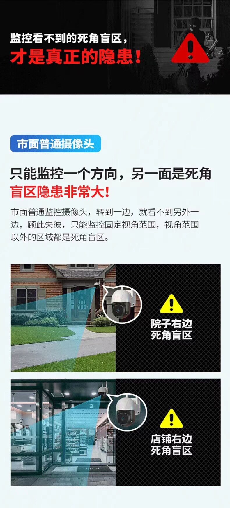 太阳能摄像头360度双镜头200W像素家用室外手机远程监控 V380-APP详情12