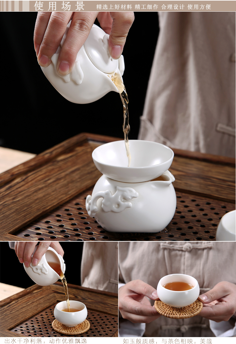 Wenge violet arenaceous kung fu tea set solid wood tea tray of a complete set of tea sets tea contracted household the draw - out type tea sea