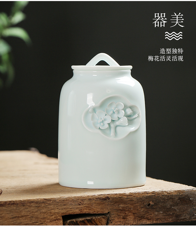 Friend is ceramic tea pot seal pot red green tea pu 'er tea storage tanks tieguanyin tea tins gift box