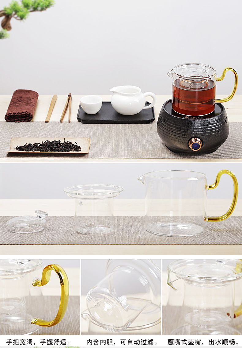 Friend is heat - resistant glass ceramic the boiled tea, the electric TaoLu household who spinosa boiled tea kettle, tea set pu 'er