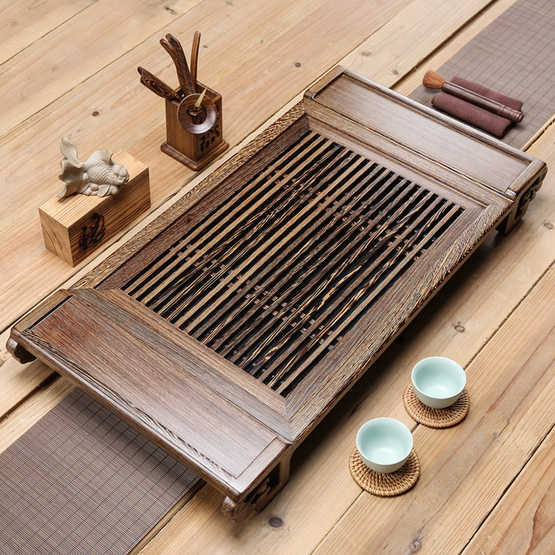 Wenge violet arenaceous kung fu tea set solid wood tea tray of a complete set of tea sets tea contracted household the draw - out type tea sea