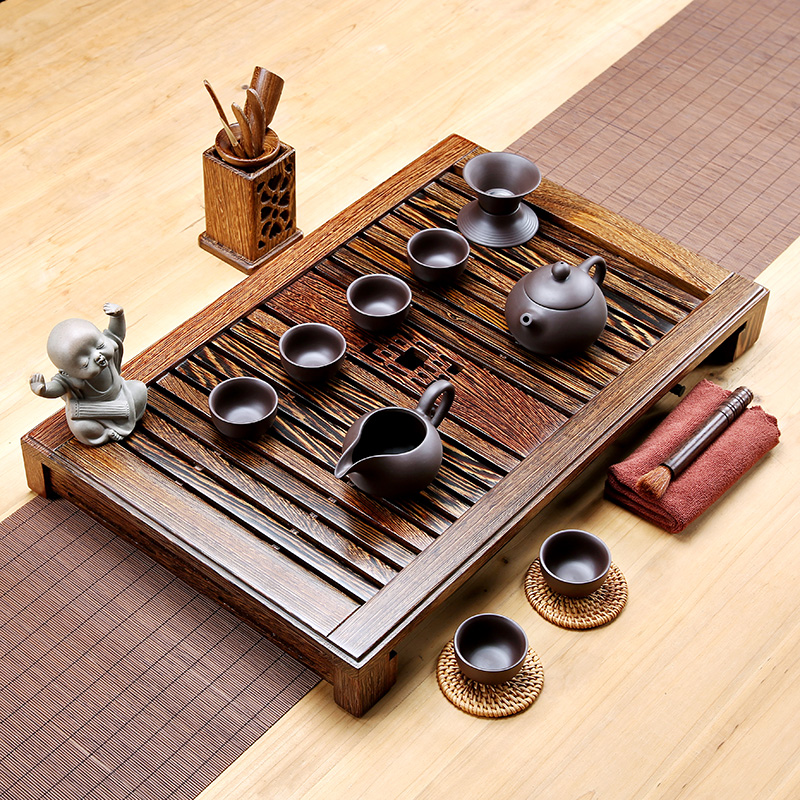 Chicken wings wood tea tray was your up ceramic tea set a complete set of kung fu tea cups solid wood contracted household sea tea table