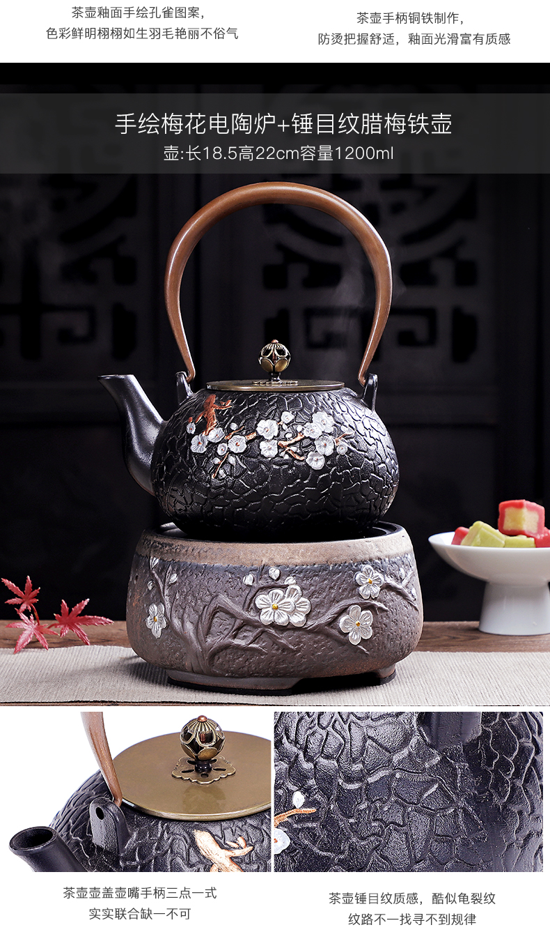 Electric TaoLu boiled tea, iron pot of boiling glass teapot household kung fu tea set teapot tea stove cooking kettle