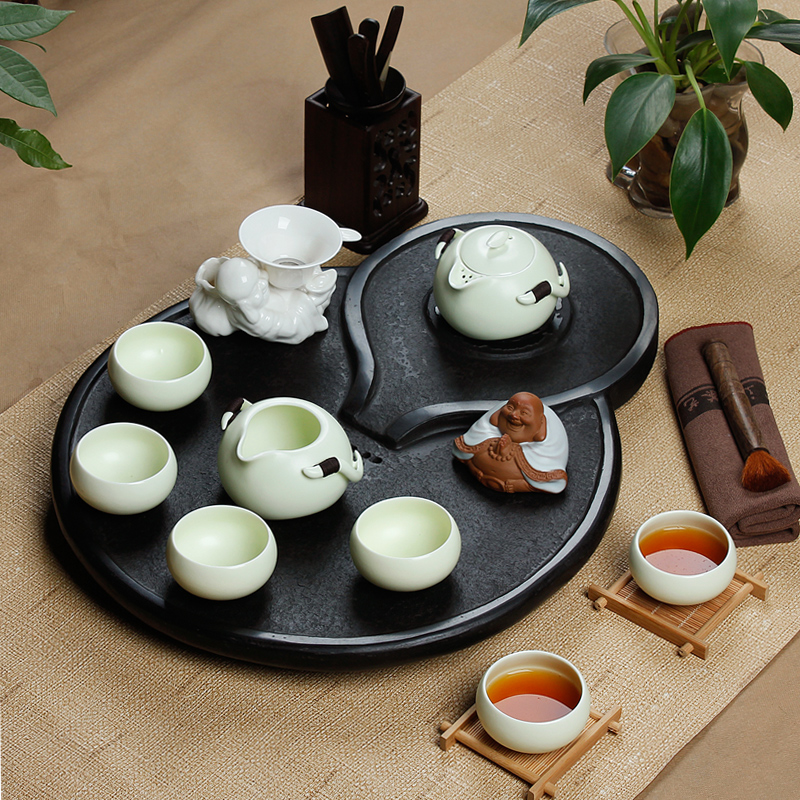 Friends is your up ceramic tea set the whole piece of natural stone, stone tea tray was sharply from the sea of a complete set of drainage type