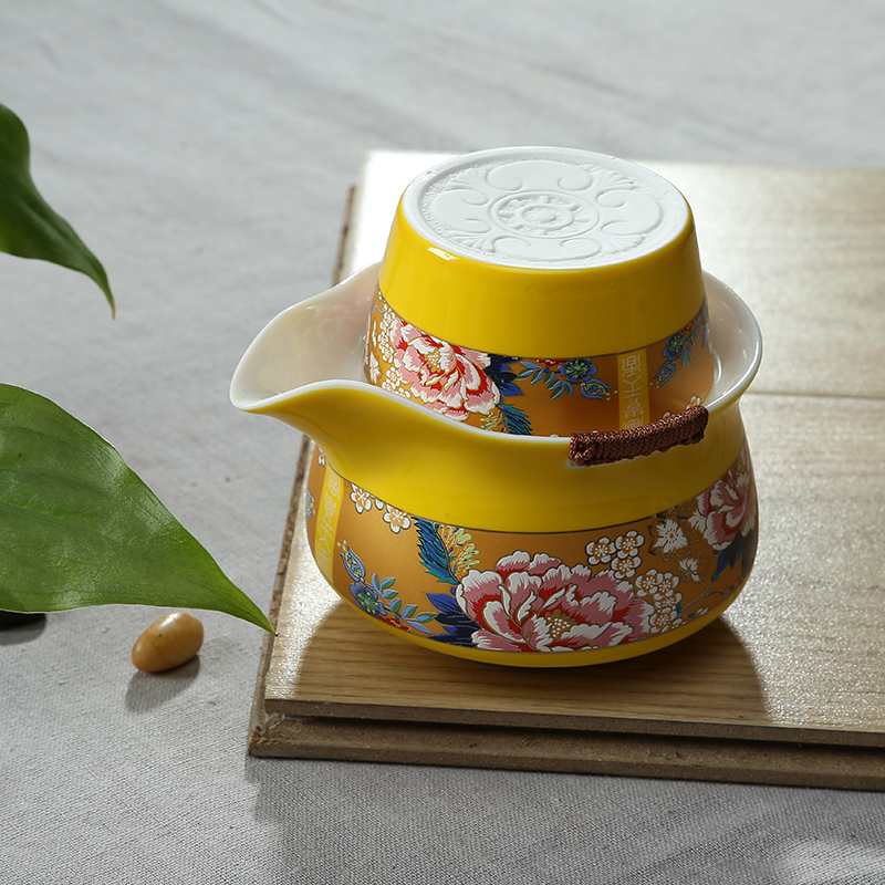 Friend is ceramic tea set crack cup travel a pot of a portable kung fu tea set prosperous day