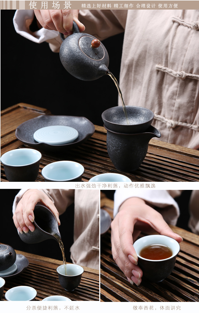 Friend is ceramic tea set home four unity sharply stone automatic water electric magnetic furnace one tea tray