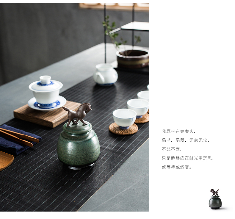 Friend is ceramic seal caddy fixings kung fu tea pu - erh tea POTS of tea warehouse wake receives the tea gift box