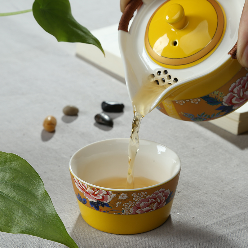 Friend is ceramic tea set crack cup travel a pot of a portable kung fu tea set prosperous day