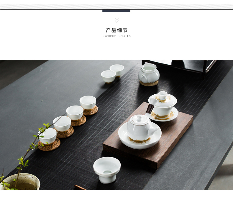 Friend is blue and white porcelain tea set kung fu tea set ceramic teapot tureen side of a complete set of domestic cup suits for