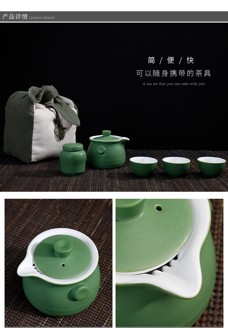 Friends are the family travel portable package mini ceramic kung fu tea set three cups a caddy fixings. A teapot