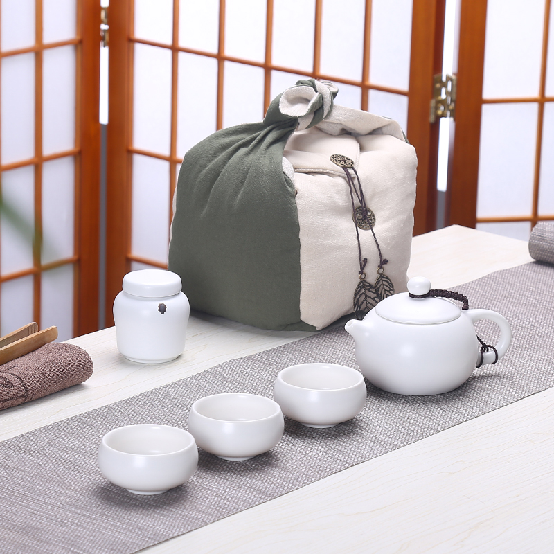 Family portable travel tea set a pot of the 123 cup a caddy fixings ceramic kung fu tea teapot teacup