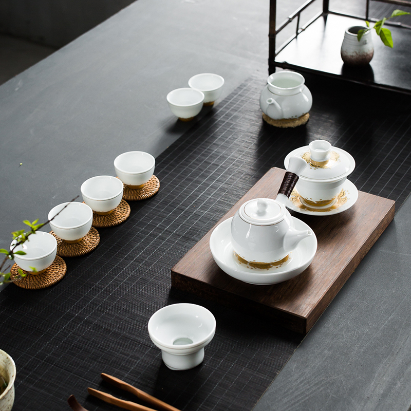 Friend is blue and white porcelain tea set kung fu tea set ceramic teapot tureen side of a complete set of domestic cup suits for
