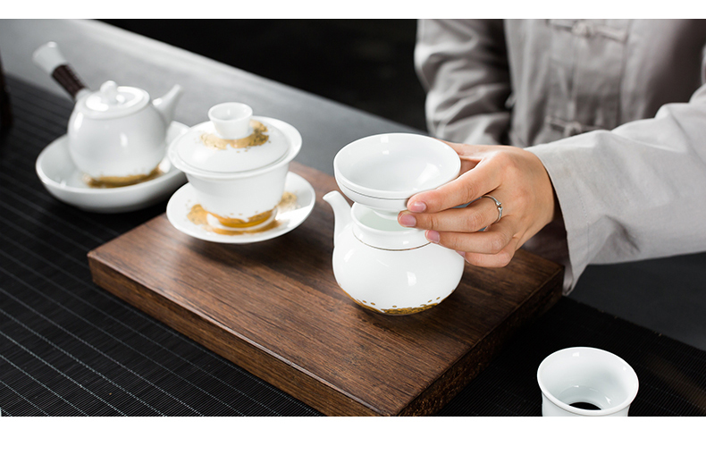 Friend is blue and white porcelain tea set kung fu tea set ceramic teapot tureen side of a complete set of domestic cup suits for