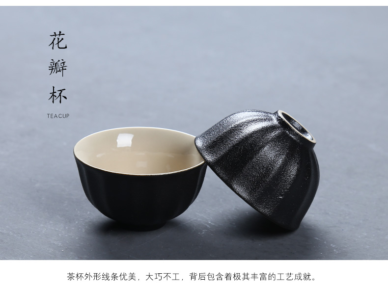 Black pottery tea tray ceramic portable travel bag of a complete set of kung fu tea set suit Japanese household dry teapot teacup