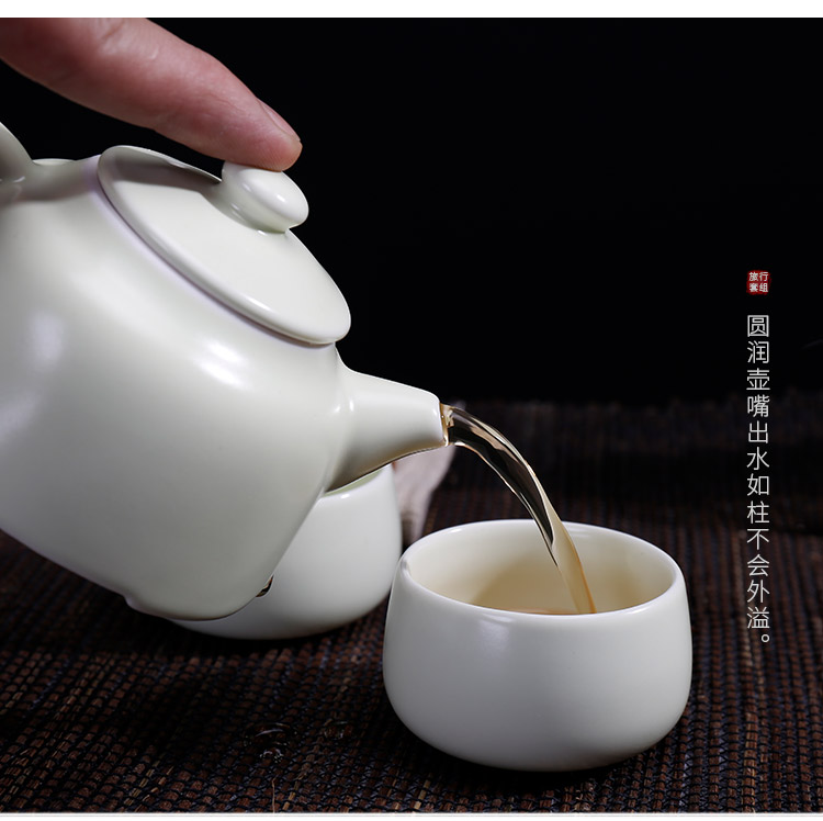 Friends are the family travel portable package mini ceramic kung fu tea set three cups a caddy fixings. A teapot