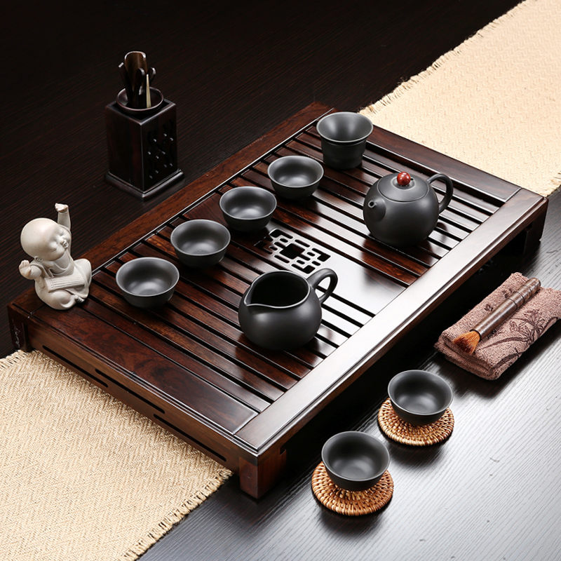 Friend is ebony tea tray tea sets are it to kung fu tea cups of a complete set of solid wood, contracted sea water tea table