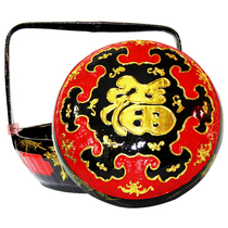 Yongchun Lacquer Basket Folk Craft Solid Fu Character Great Lacquer Lacquer Art Wedding Wedding Ornaments Basket Burning Incense Basket Bye-bye Basket